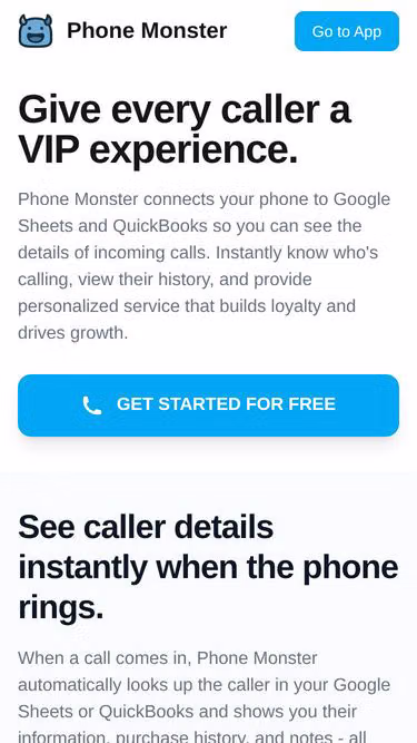 Screenshot of phone.monster