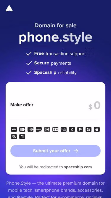 Screenshot of phone.style
