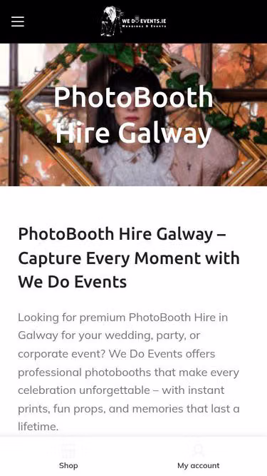 Screenshot of photobooths.ie