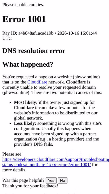 Screenshot of phww.online