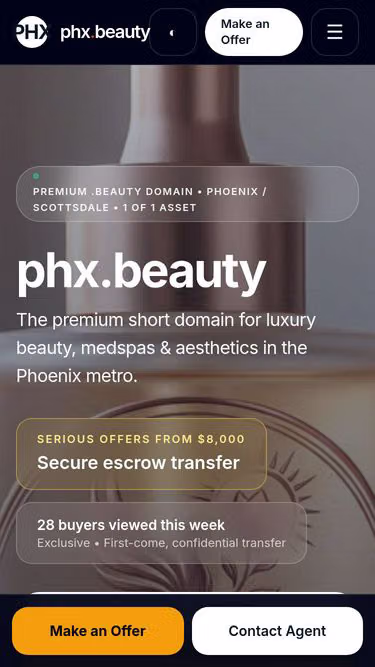 Screenshot of phx.beauty