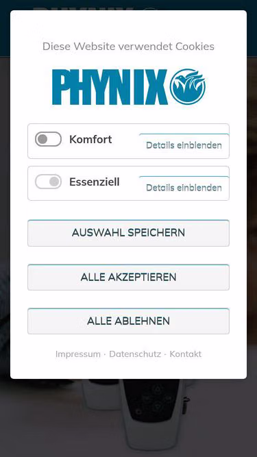 Screenshot of phynix.de