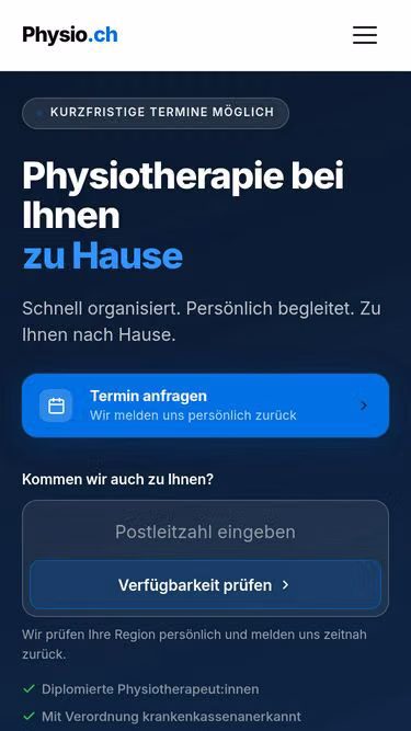Screenshot of physio.ch