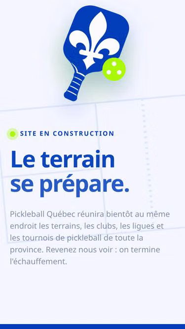 Screenshot of pickleball.quebec
