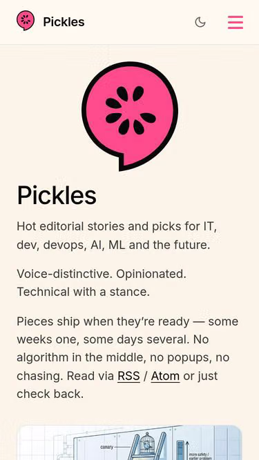 Screenshot of pickles.news
