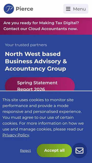 Screenshot of pierce.co.uk