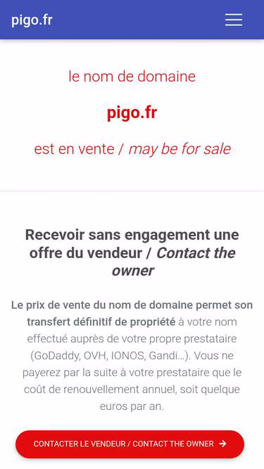Screenshot of pigo.fr