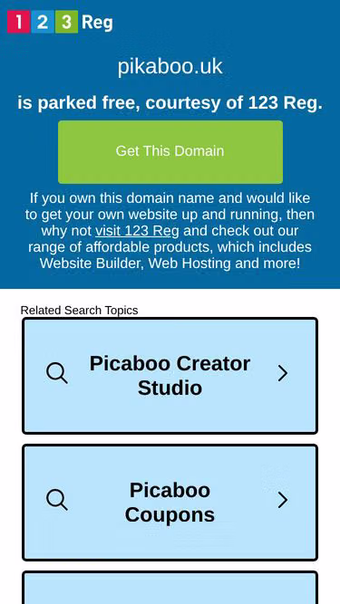 Screenshot of pikaboo.uk