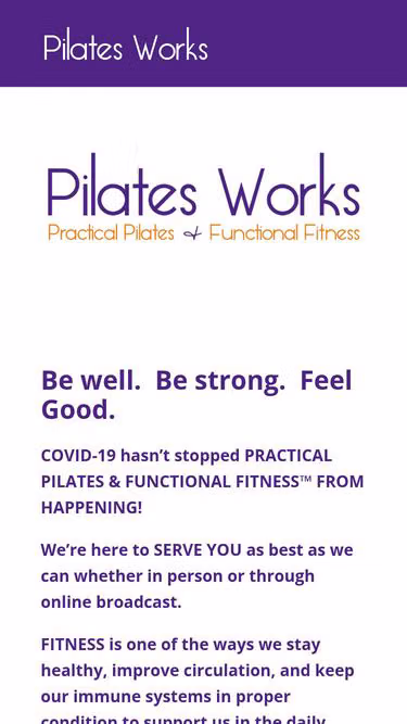 Screenshot of pilates.works