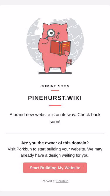 Screenshot of pinehurst.wiki