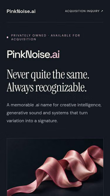 Screenshot of pinknoise.ai