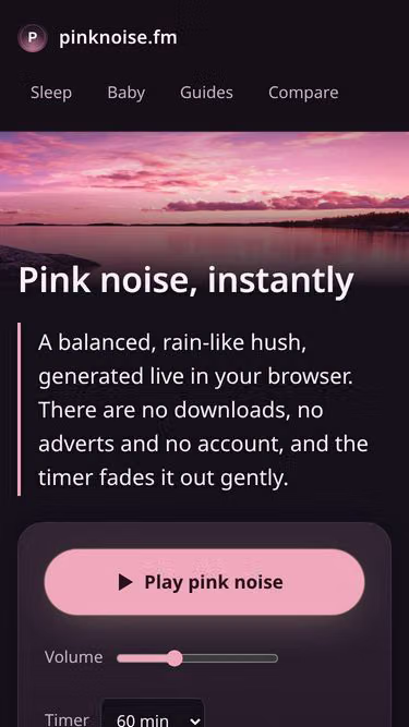 Screenshot of pinknoise.fm