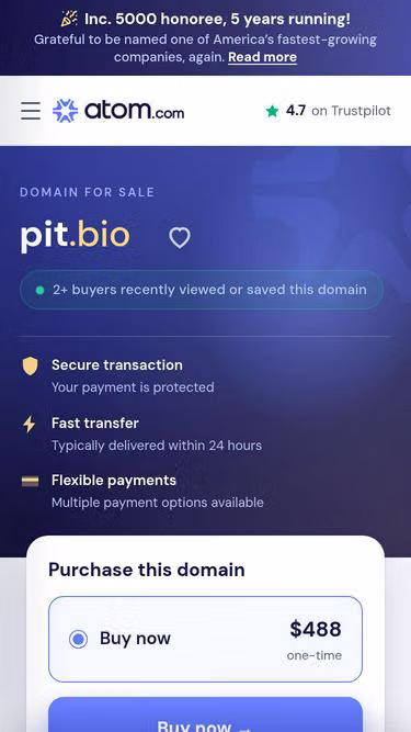 Screenshot of pit.bio