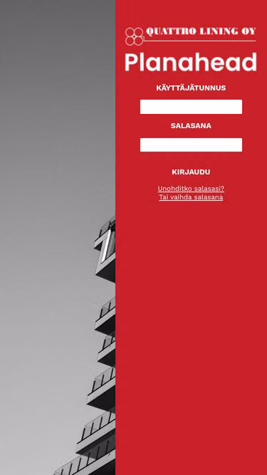 Screenshot of planahead.fi