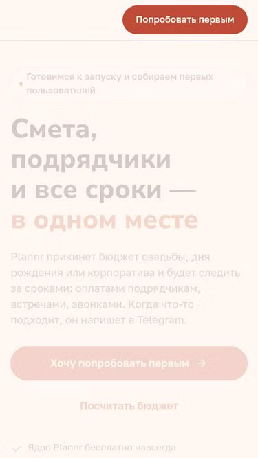 Screenshot of plannr.ru
