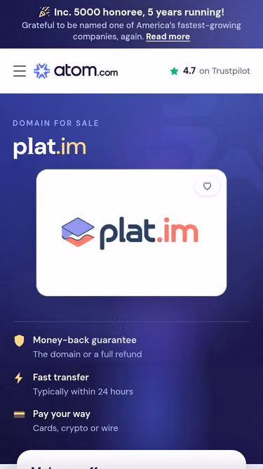 Screenshot of plat.im
