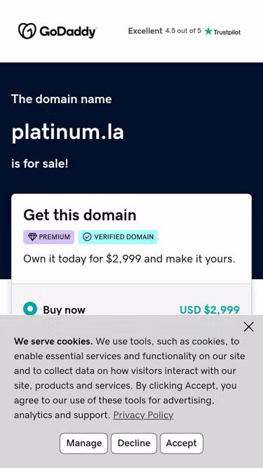 Screenshot of platinum.la
