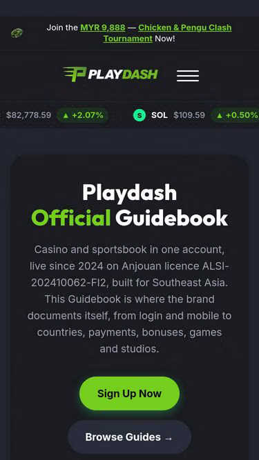 Screenshot of playdash.guide