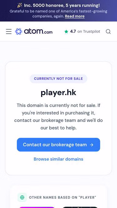 Screenshot of player.hk