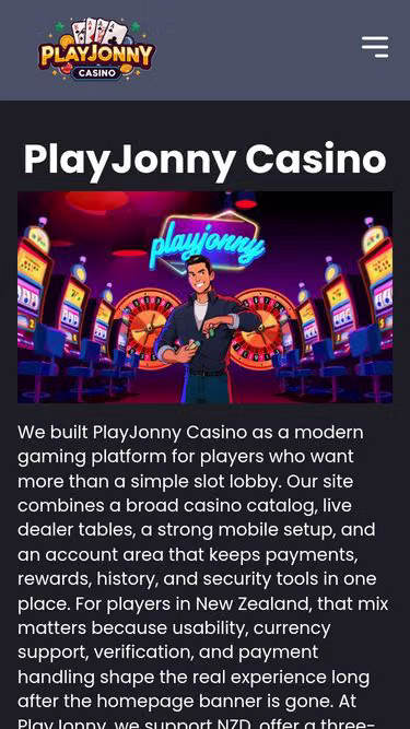 Screenshot of playjonny.nz