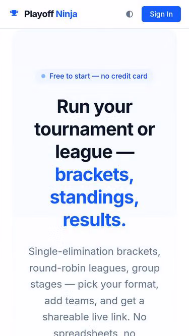 Screenshot of playoff.ninja
