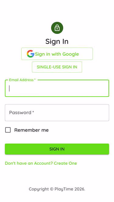 Screenshot of playtime.page