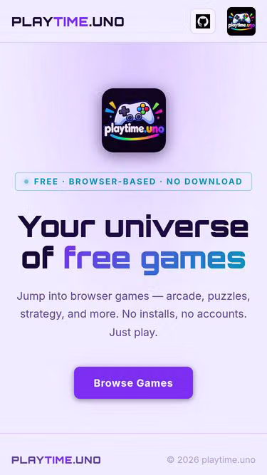 Screenshot of playtime.uno