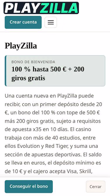 Screenshot of playzilla.com.es