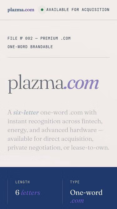 Screenshot of plazma.com