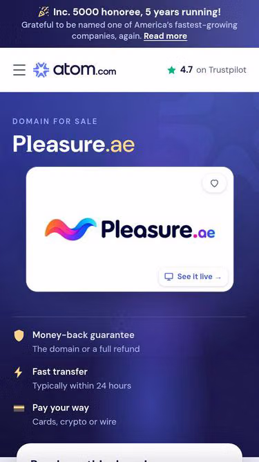 Screenshot of pleasure.ae