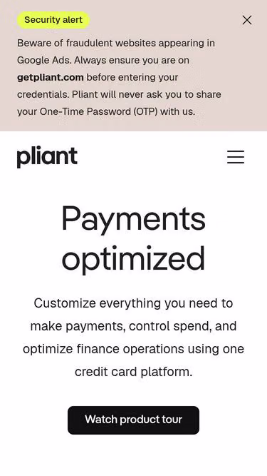 Screenshot of pliant.ee