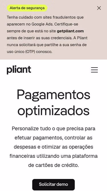 Screenshot of pliant.pt