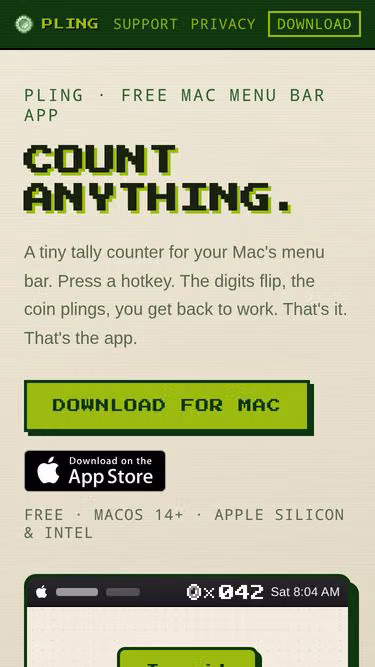 Screenshot of pling.click