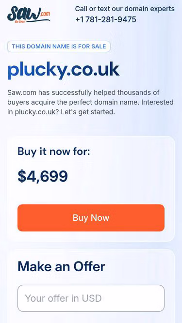 Screenshot of plucky.co.uk