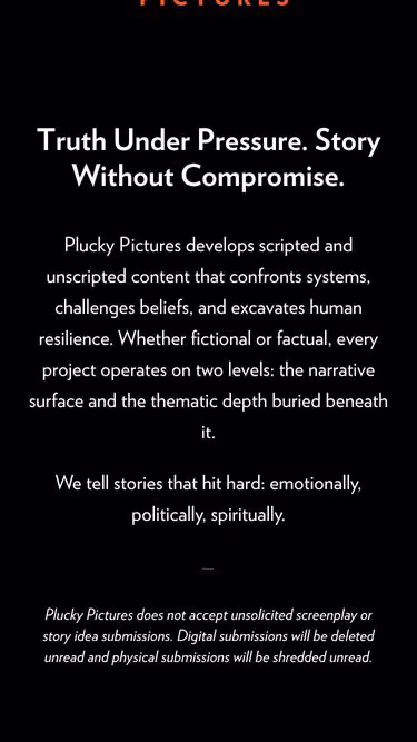 Screenshot of plucky.pictures
