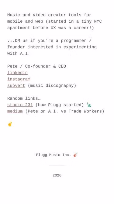 Screenshot of plugg.nyc