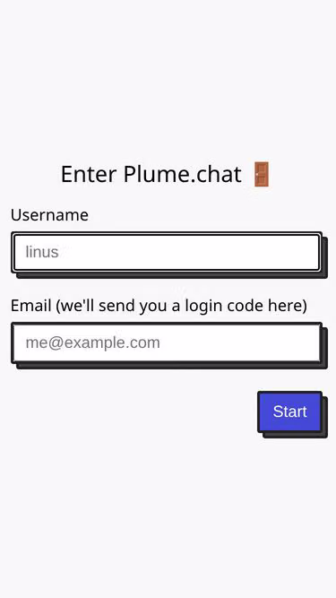 Screenshot of plume.chat