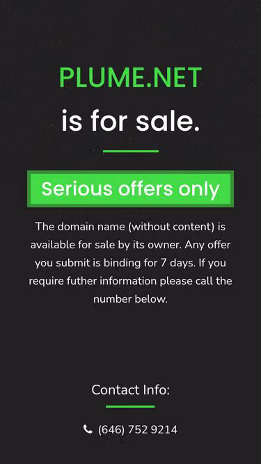 Screenshot of plume.net
