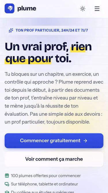 Screenshot of plume.school