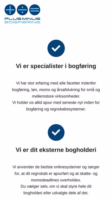 Screenshot of plusminus.dk