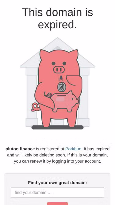 Screenshot of pluton.finance