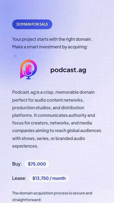 Screenshot of podcast.ag