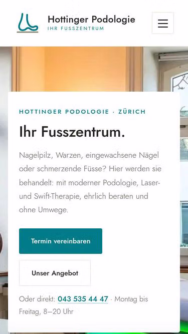 Screenshot of podologie.zuerich