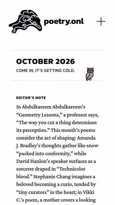 Screenshot of poetry.onl