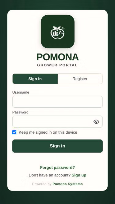 Screenshot of pomona.systems
