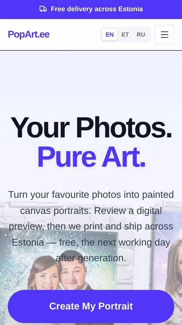 Screenshot of popart.ee