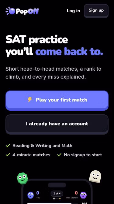 Screenshot of popoff.study
