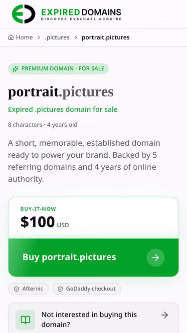 Screenshot of portrait.pictures
