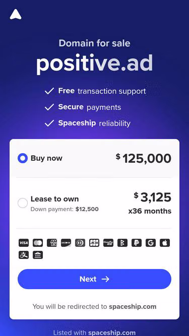 Screenshot of positive.ad
