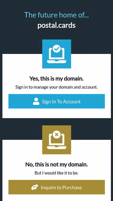 Screenshot of postal.cards